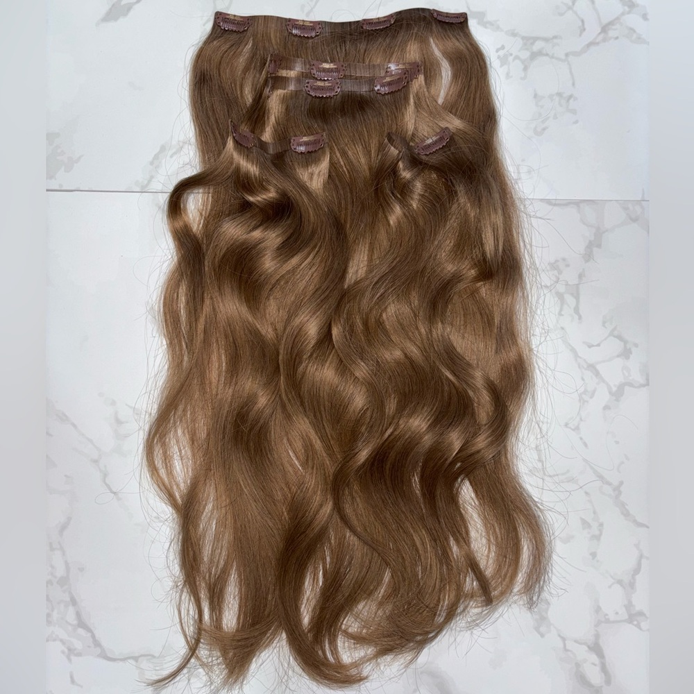 BELLAMI Silk Seam Ash Brown 18” / 140g Clip-in extensions